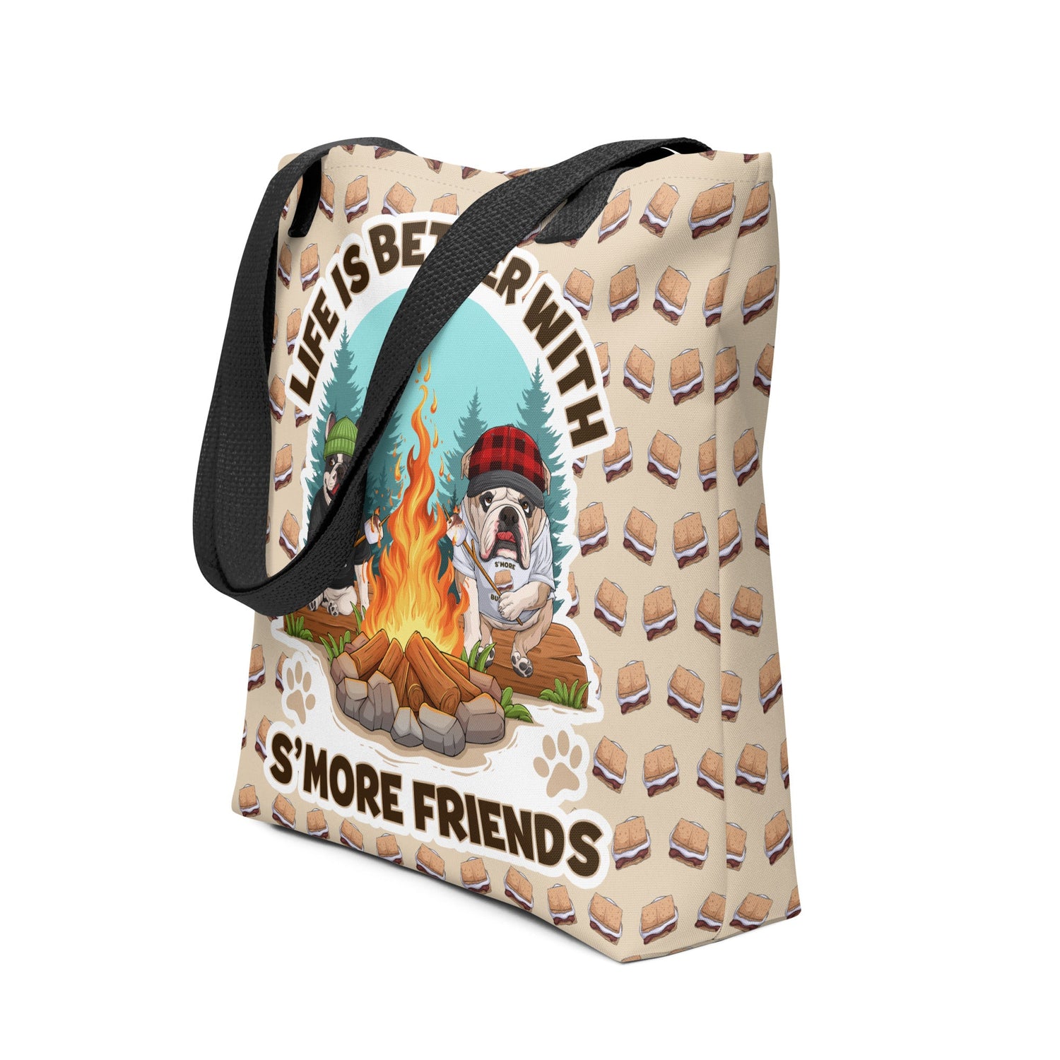 &quot;Life Is Better with S’More Friends&quot; French &amp; English Bulldog Tote Bag