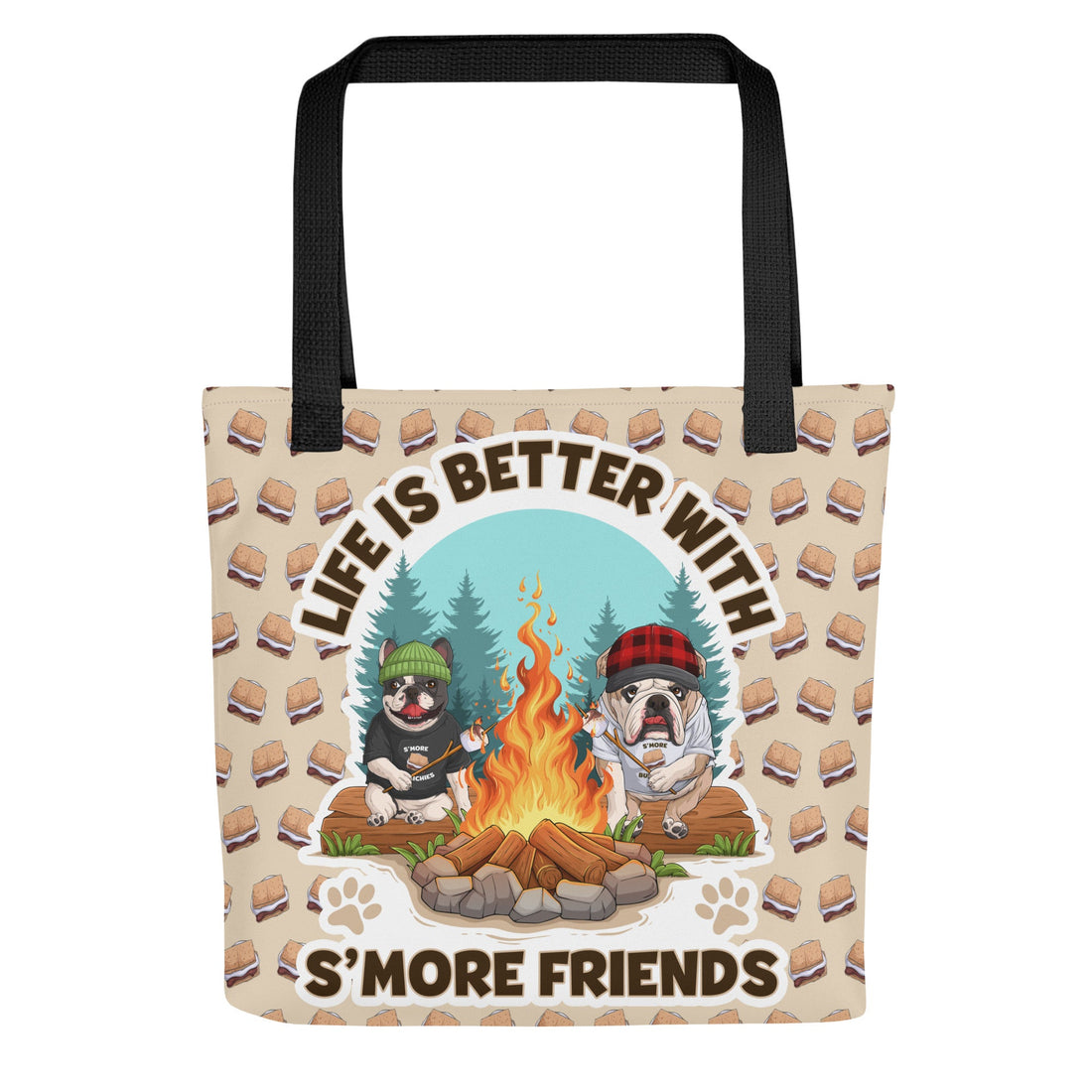 &quot;Life Is Better with S’More Friends&quot; French &amp; English Bulldog Tote Bag