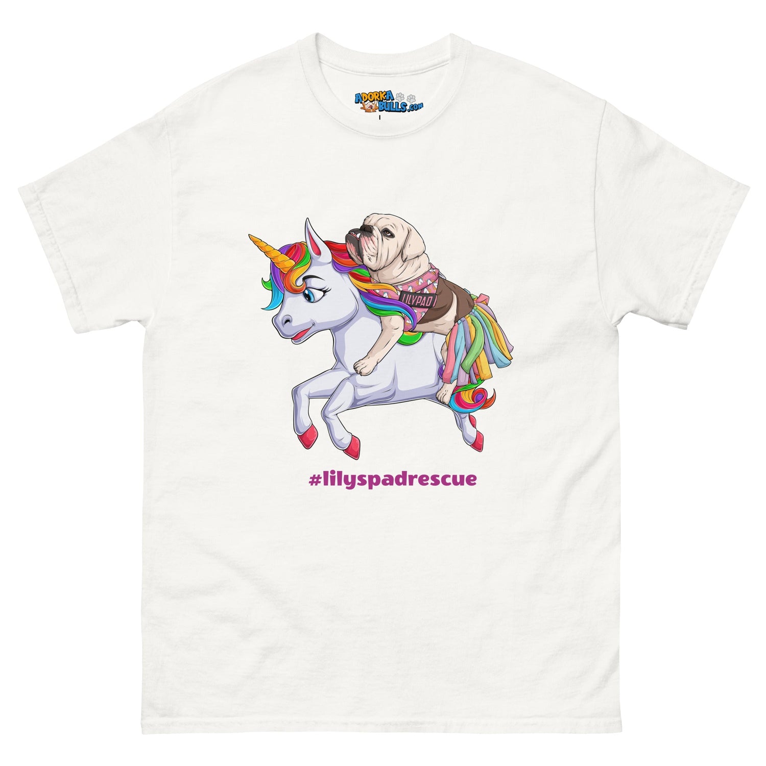 Lilypad Riding Rainbow Haired Unicorn Men&