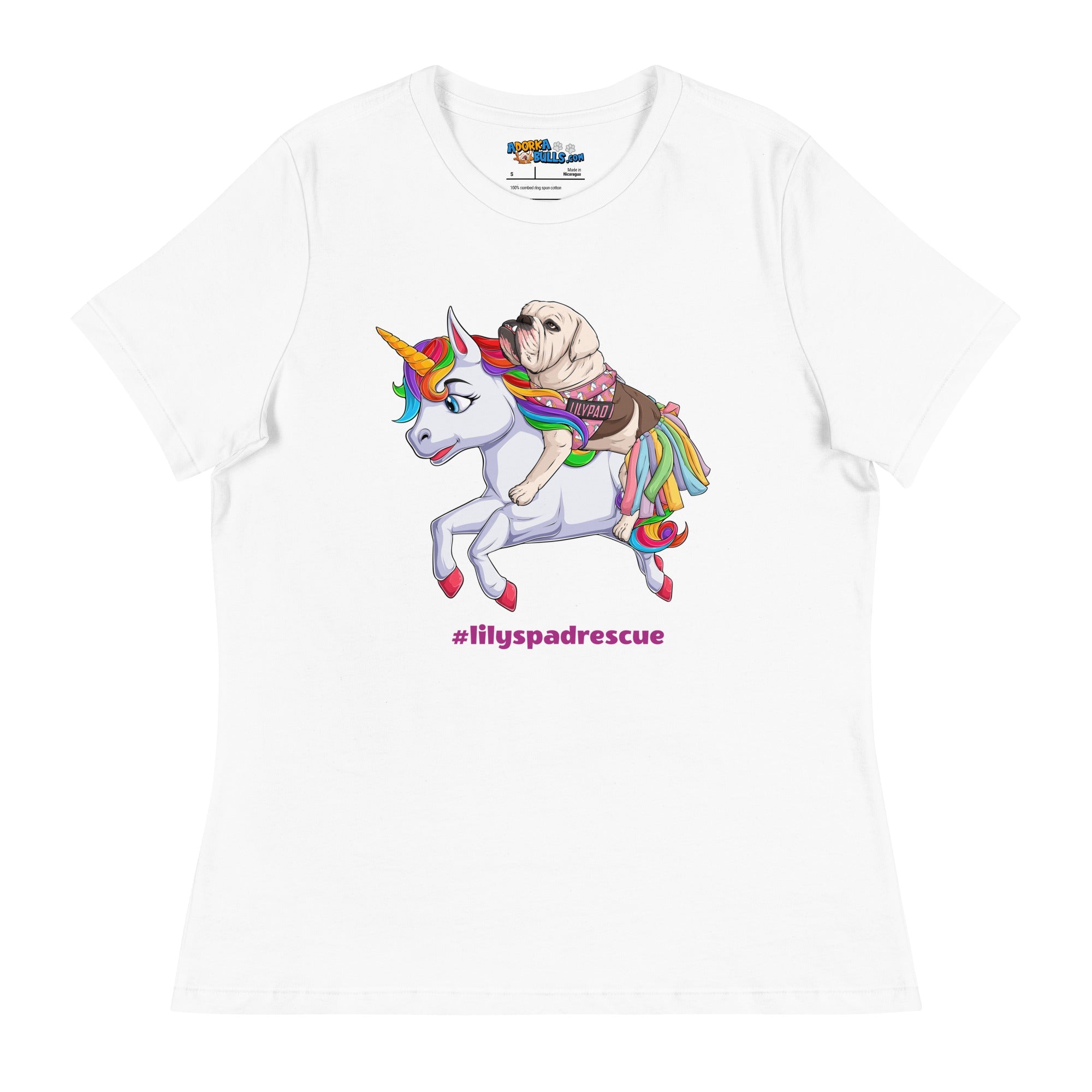 Lilypad Riding Rainbow Haired Unicorn Women&