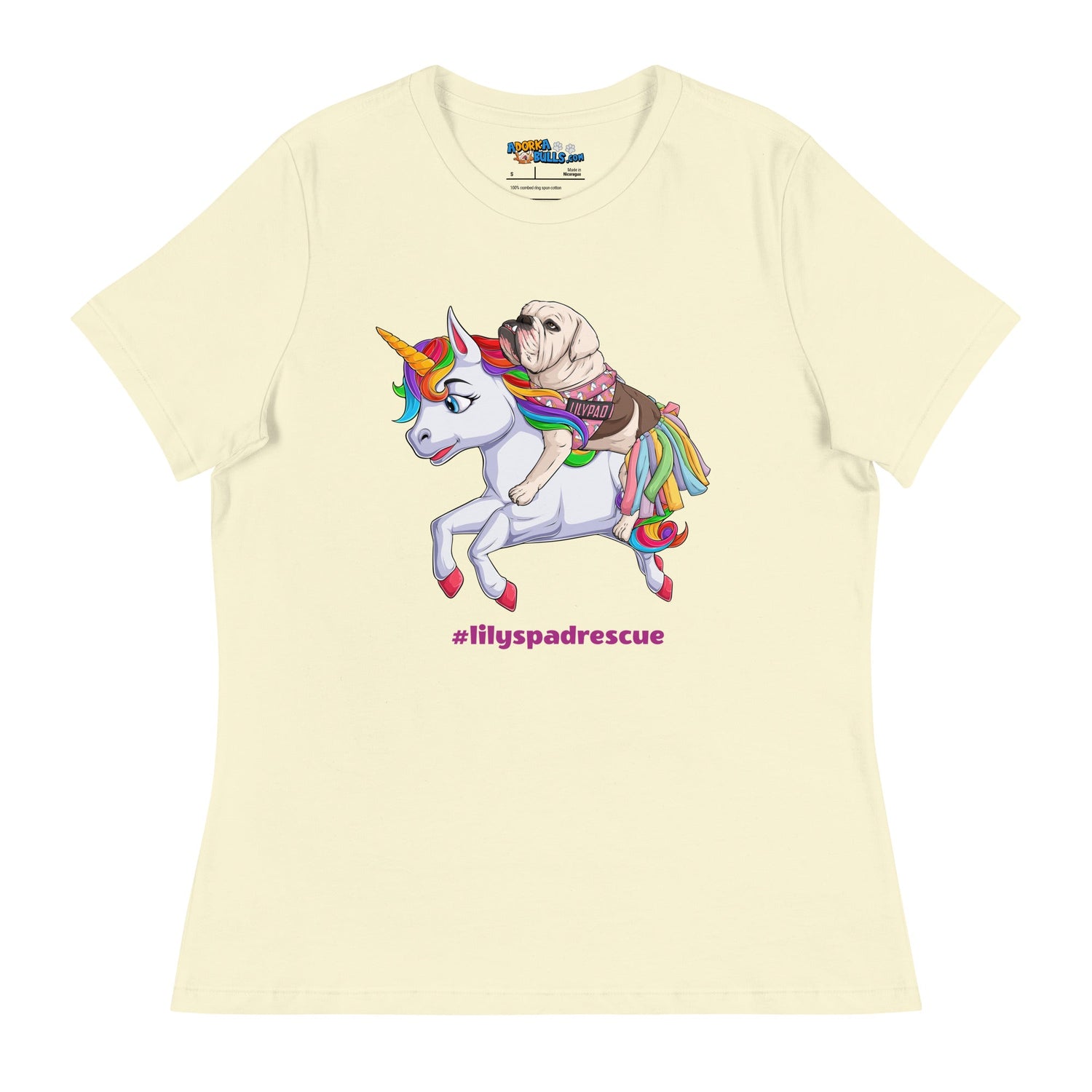 Lilypad Riding Rainbow Haired Unicorn Women&