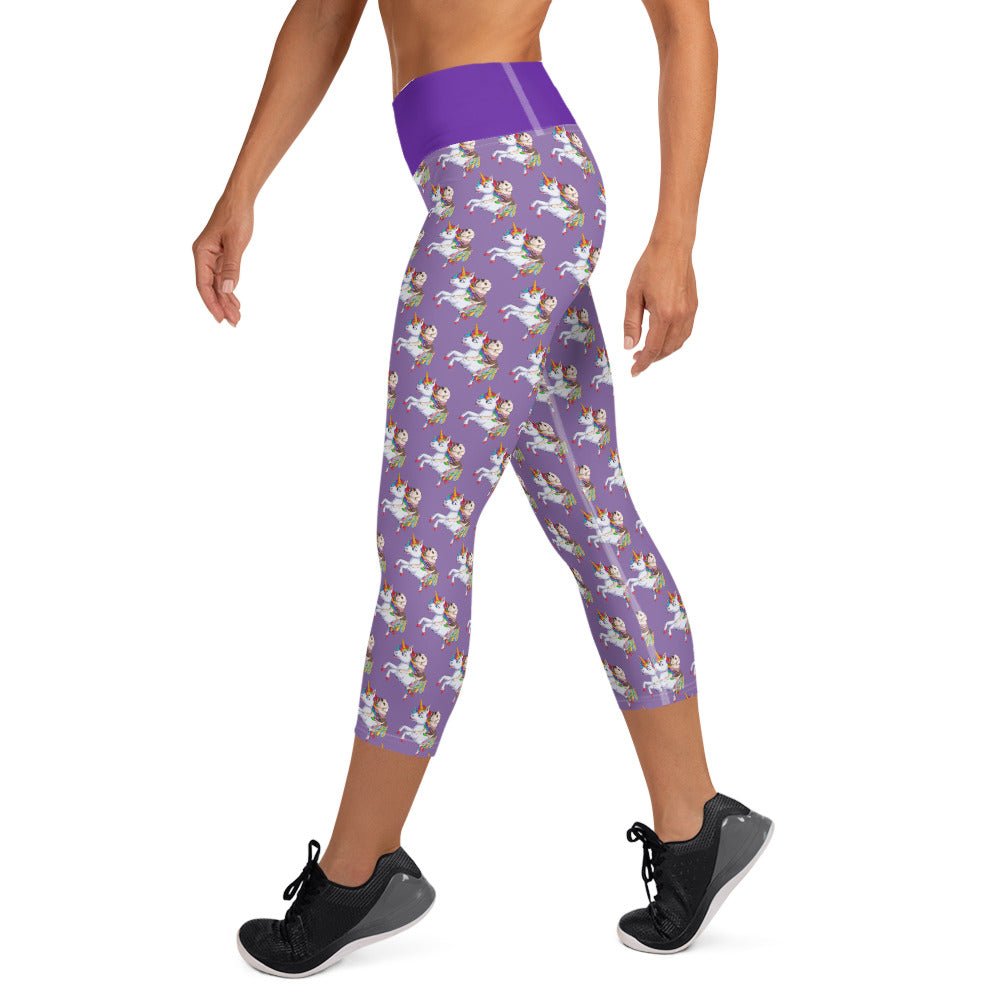 Lilypad Riding Unicorn Yoga Capri Leggings