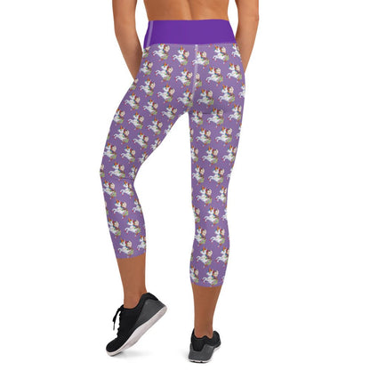 Lilypad Riding Unicorn Yoga Capri Leggings