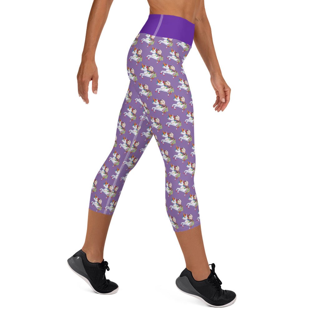 Lilypad Riding Unicorn Yoga Capri Leggings