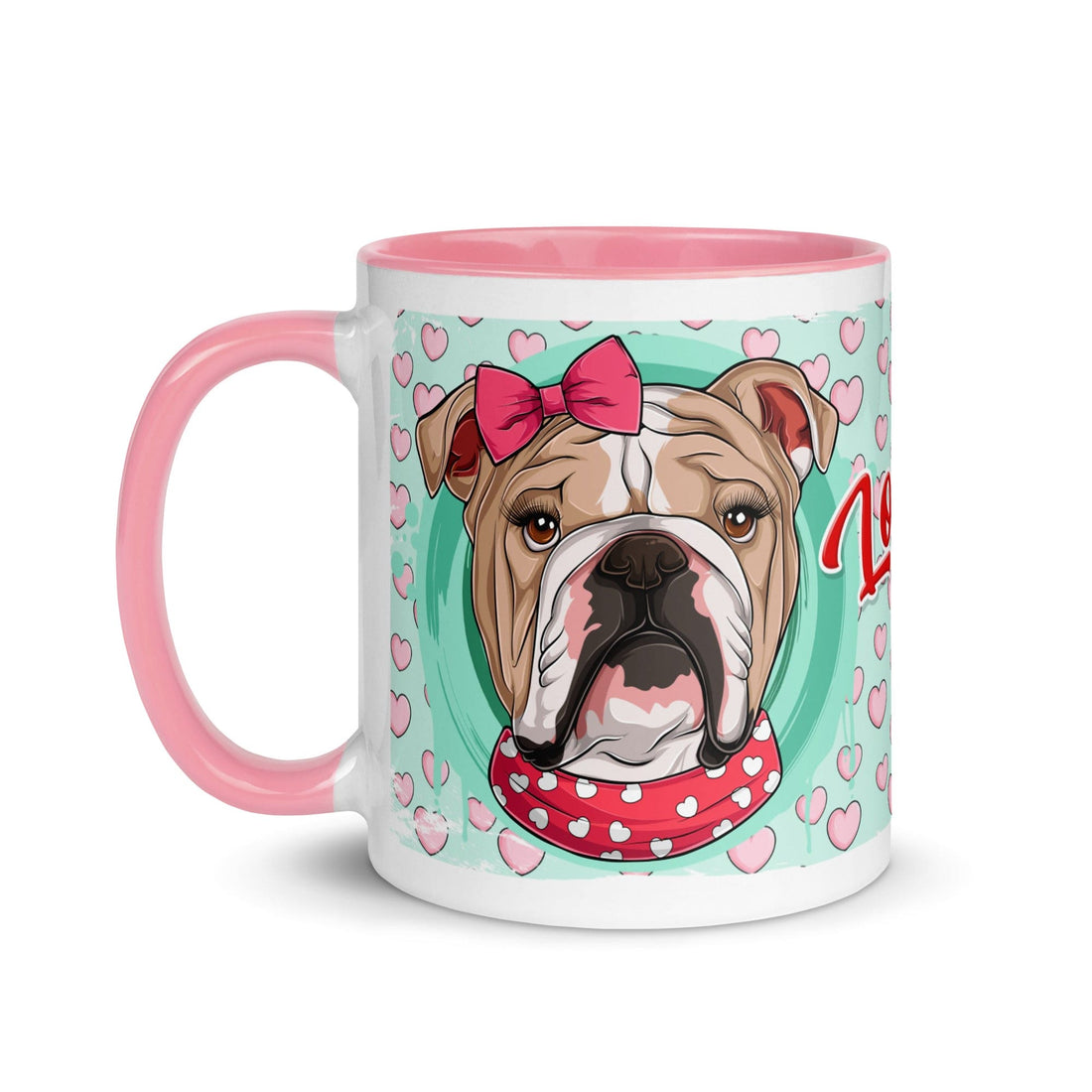 "Love Bug" English Bulldog Mug | Fawn & White Colored Female