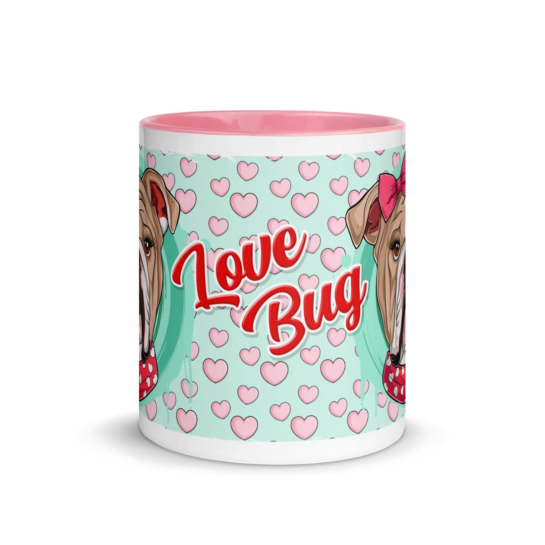 "Love Bug" English Bulldog Mug | Fawn & White Colored Female