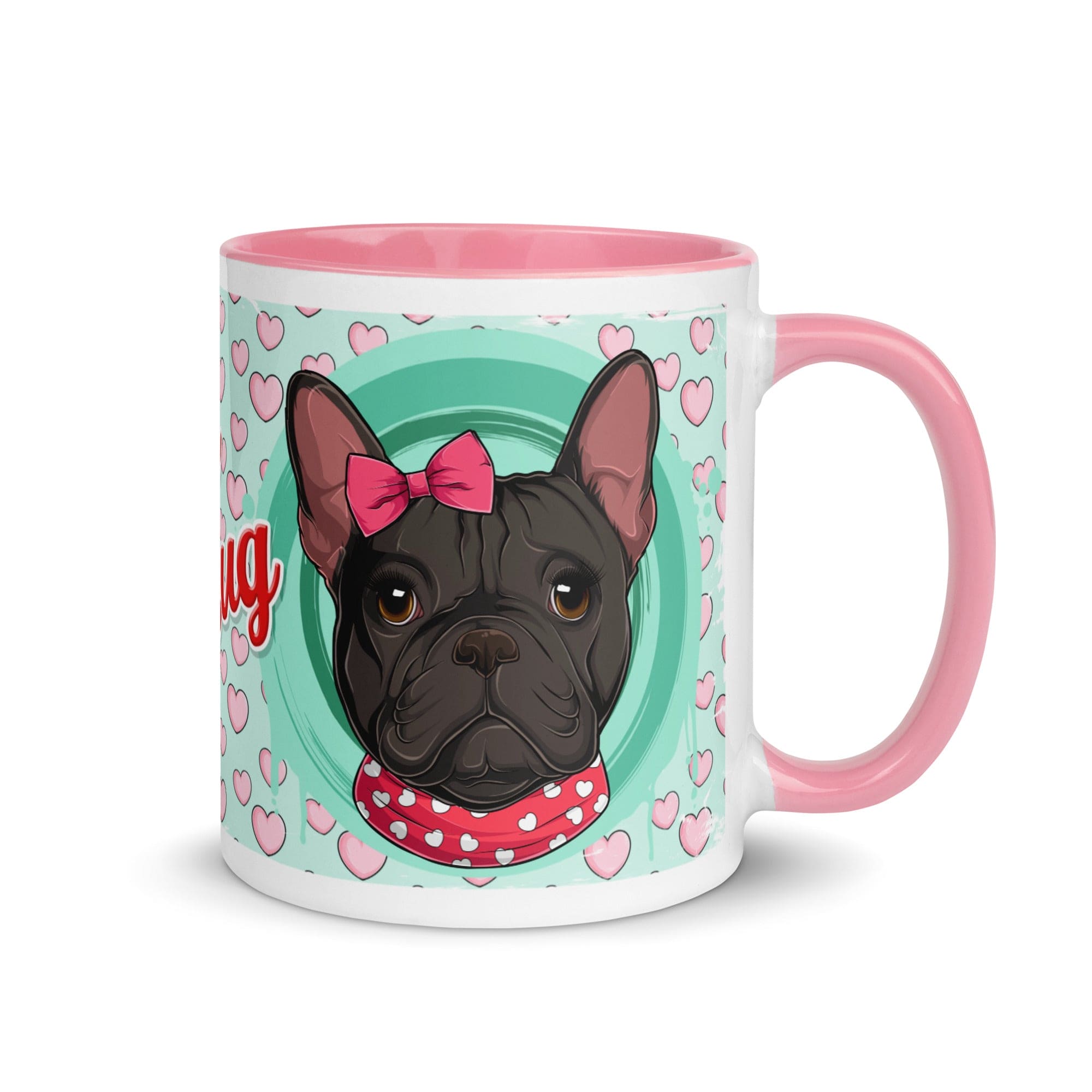 &quot;Love Bug&quot; French Bulldog Mug | B&amp;W Colored Female