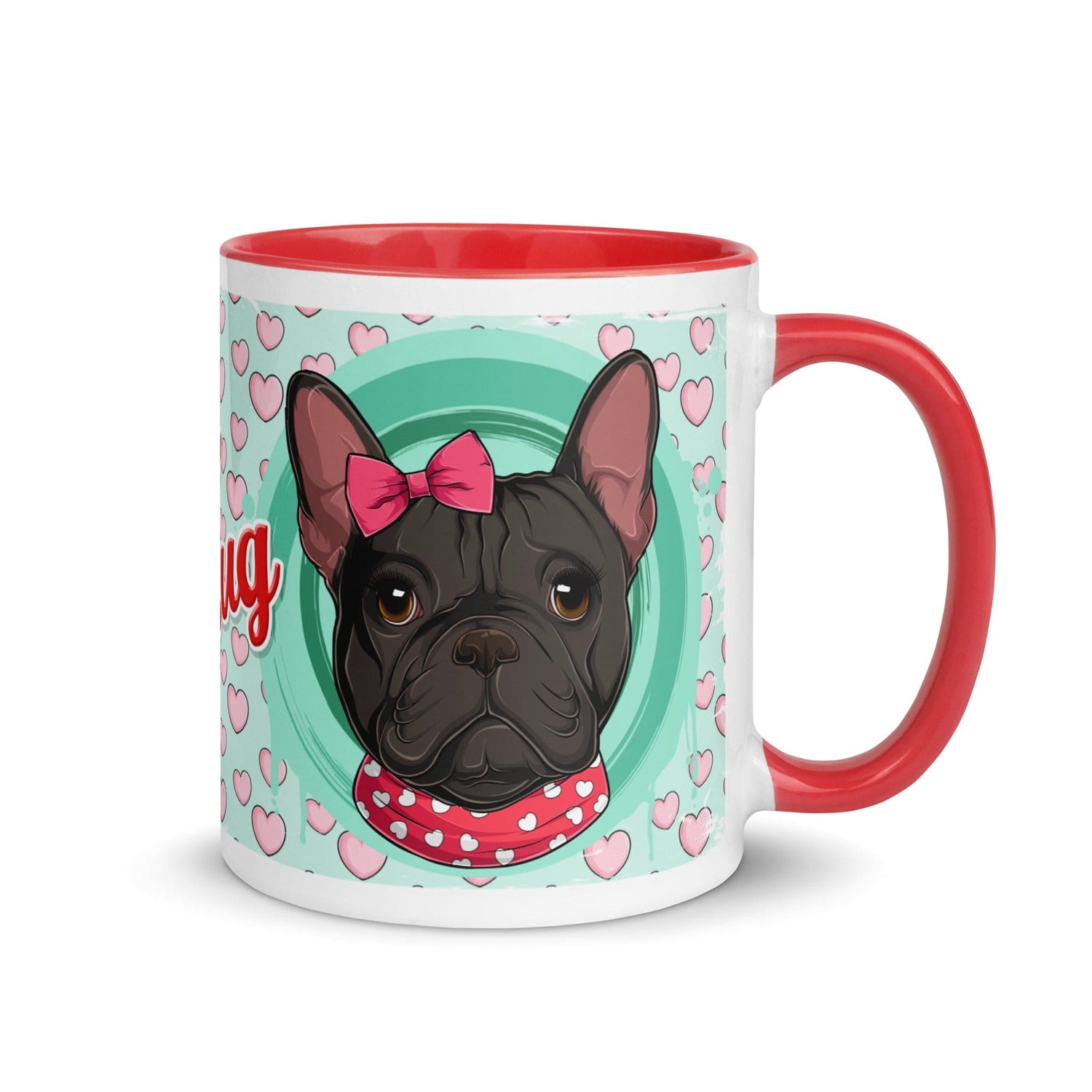 &quot;Love Bug&quot; French Bulldog Mug | B&amp;W Colored Female