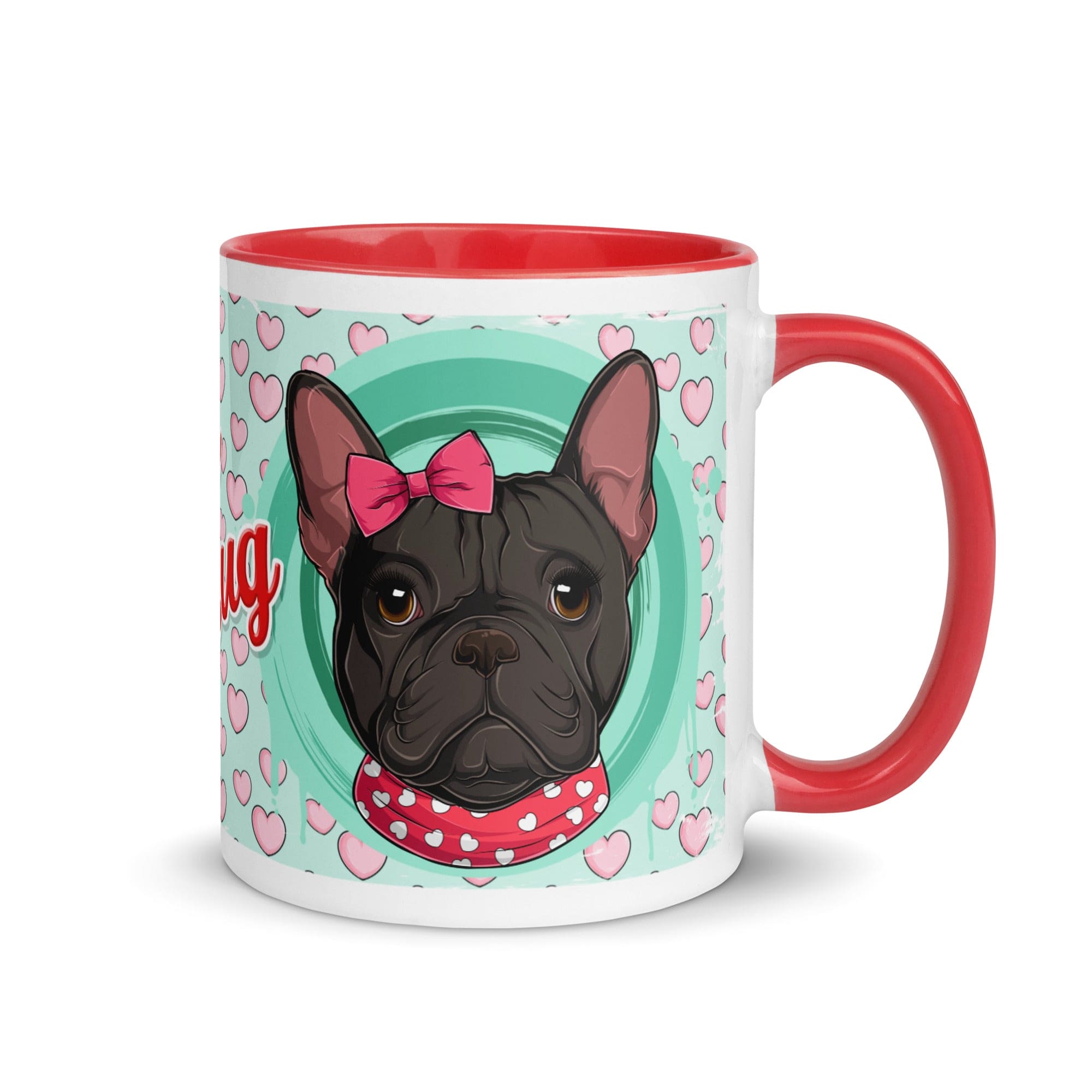 &quot;Love Bug&quot; French Bulldog Mug | B&amp;W Colored Female