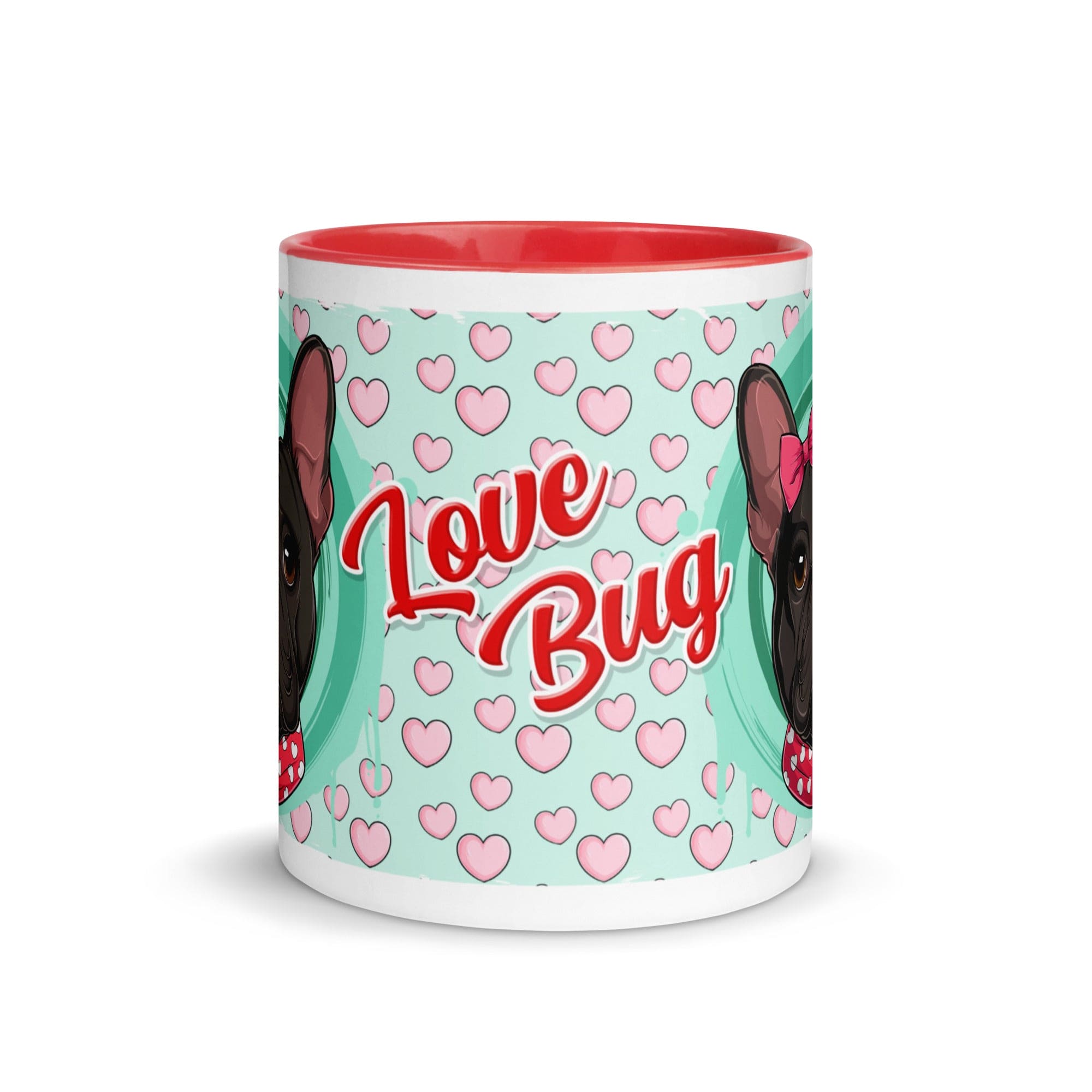 &quot;Love Bug&quot; French Bulldog Mug | B&amp;W Colored Female