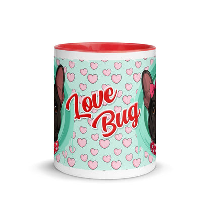 &quot;Love Bug&quot; French Bulldog Mug | B&amp;W Colored Female