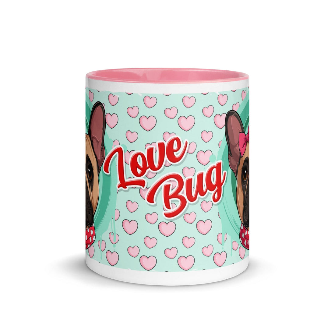 "Love Bug" French Bulldog Mug | Fawn & White Colored Female
