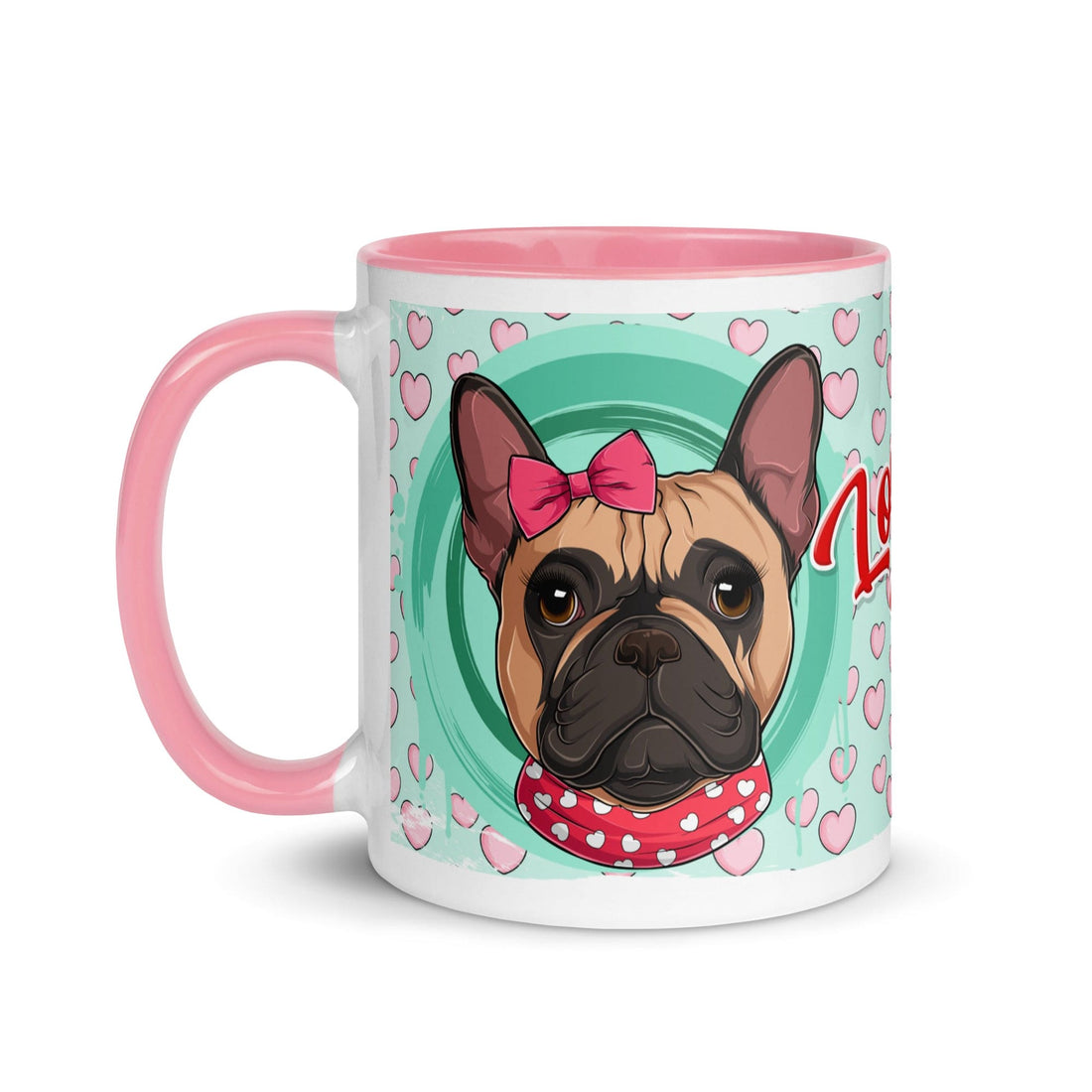 "Love Bug" French Bulldog Mug | Fawn & White Colored Female