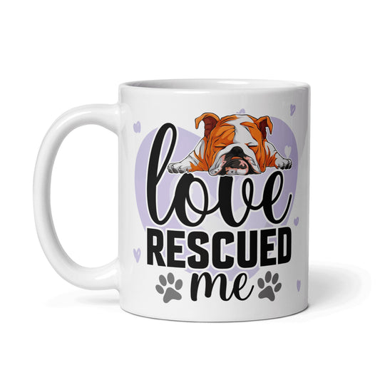 "Love Rescued Me" English Bulldog Mug