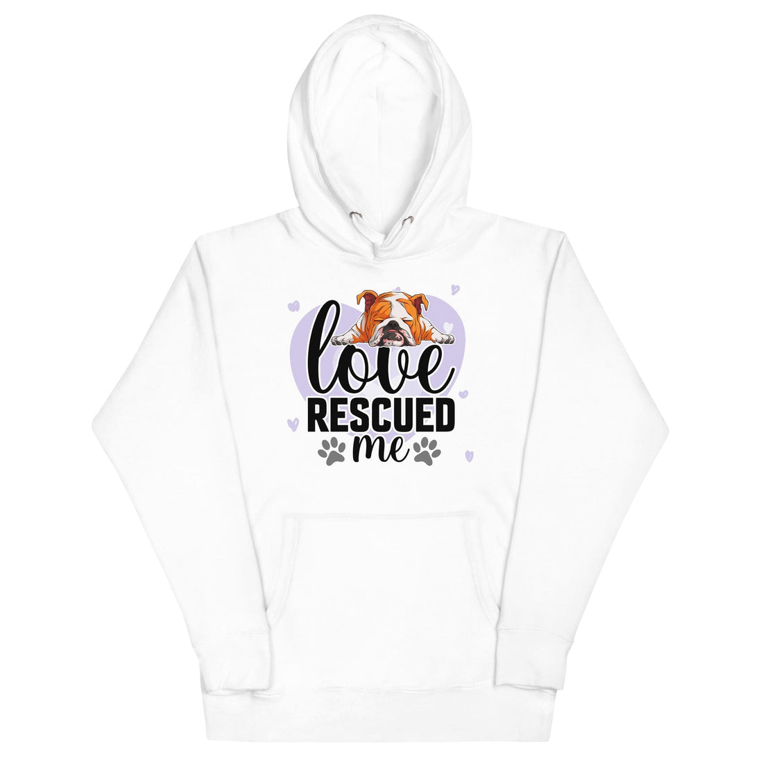 &quot;Love Rescued Me&quot; English Bulldog Unisex Hoodie