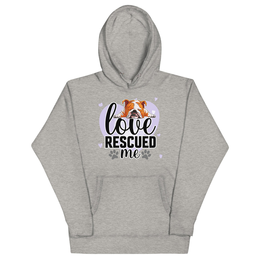 "Love Rescued Me" English Bulldog Unisex Hoodie