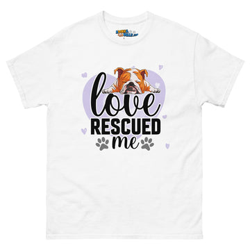 "Love Rescued Me" English Bulldog Women's Relaxed T - Shirt