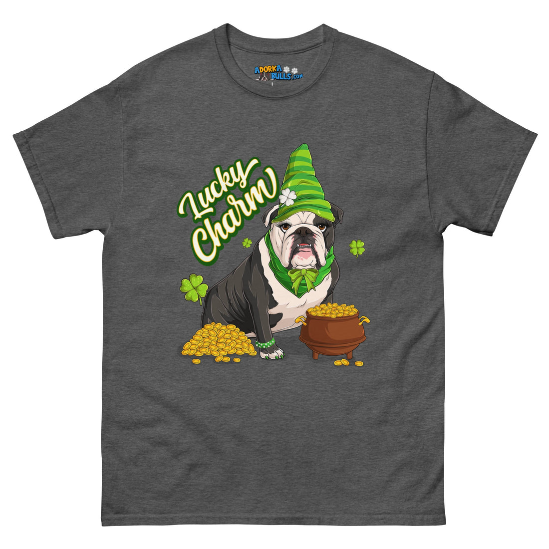 "Lucky Charm" Female Bulldog Men’s T-Shirt | B&amp;W Colored