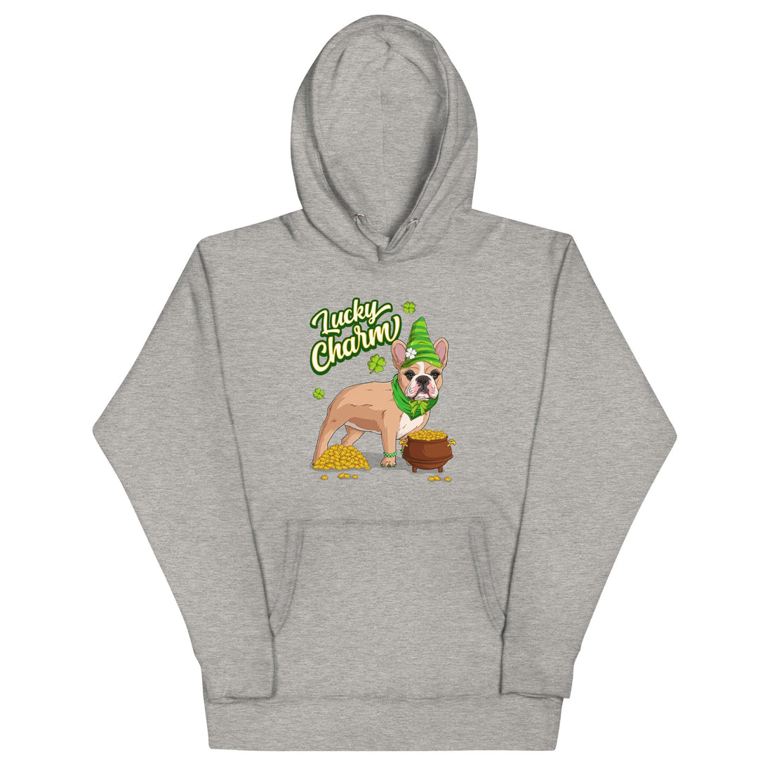 "Lucky Charm" Female Frenchie Hoodie | Fawn &amp; White Colored