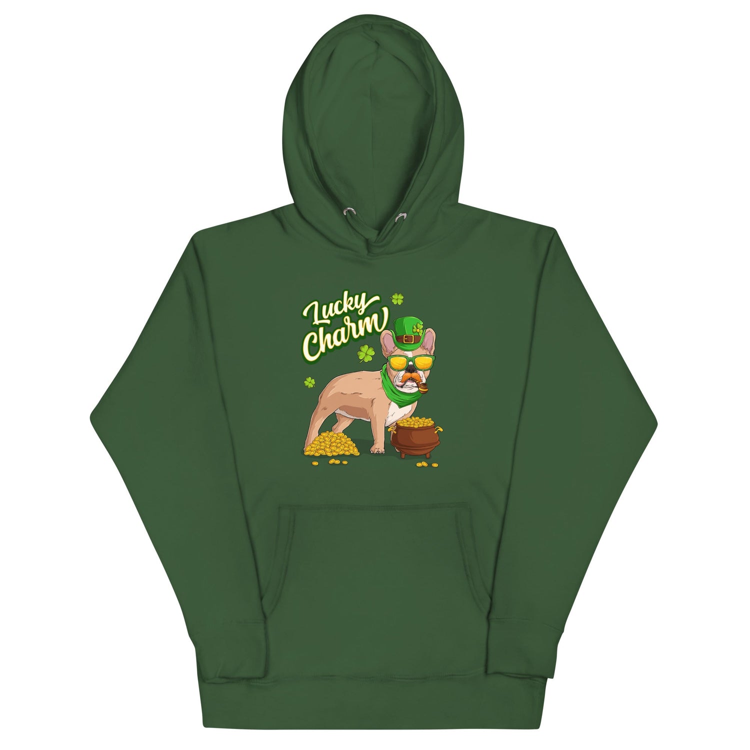 "Lucky Charm" Male Frenchie Hoodie | Fawn &amp; White Colored