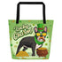 "Lucky Charm" Male Frenchie Large Tote Bag with Pocket | B&W Colored