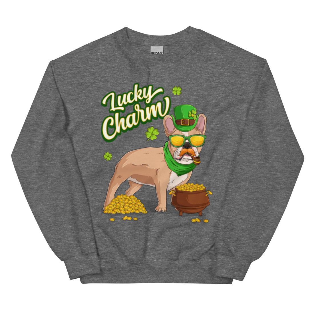 "Lucky Charm" Male Frenchie Sweatshirt | Fawn &amp; White Colored