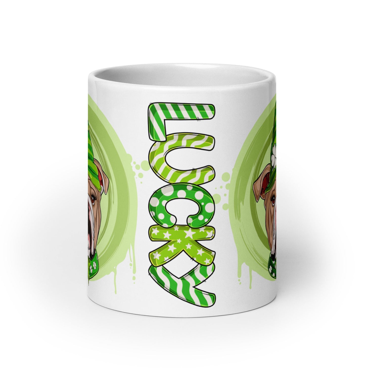 &quot;Lucky&quot; Female English Bulldog Mug | Fawn &amp; White Colored