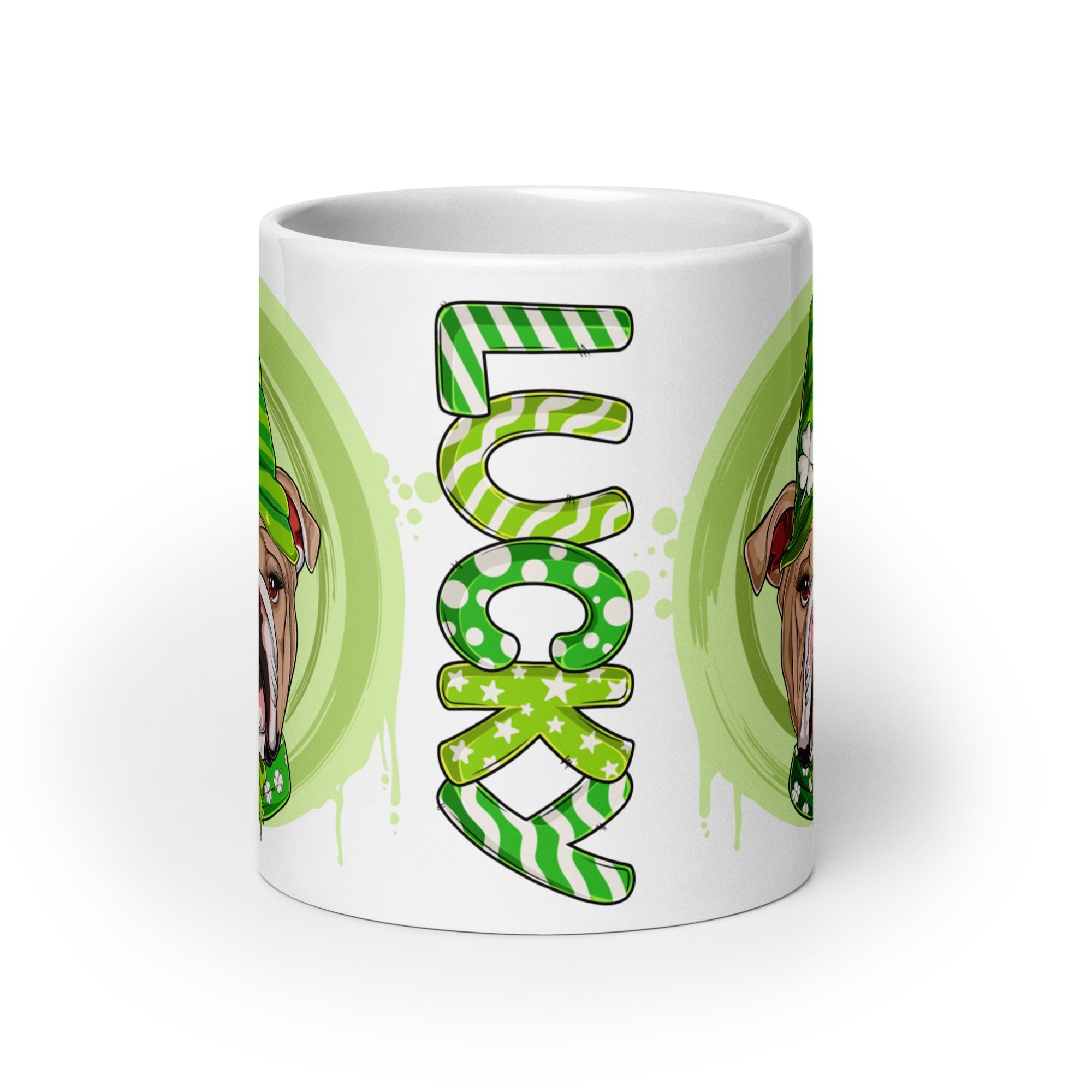 &quot;Lucky&quot; Female English Bulldog Mug | Fawn &amp; White Colored