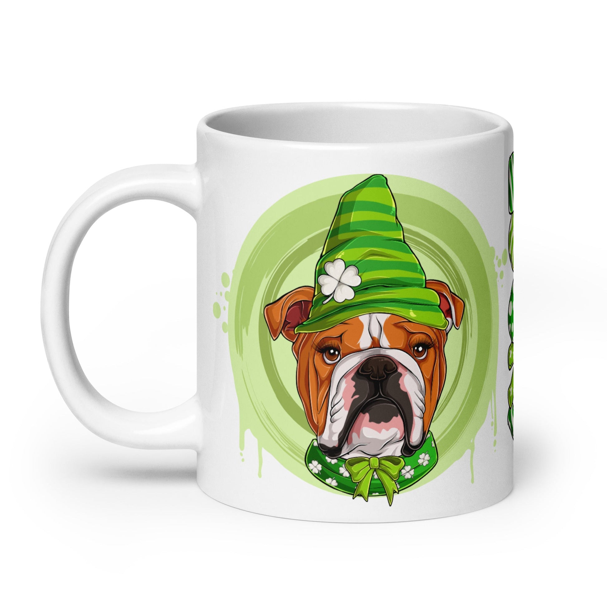 "Lucky" Female English Bulldog Mug | Red & White Colored