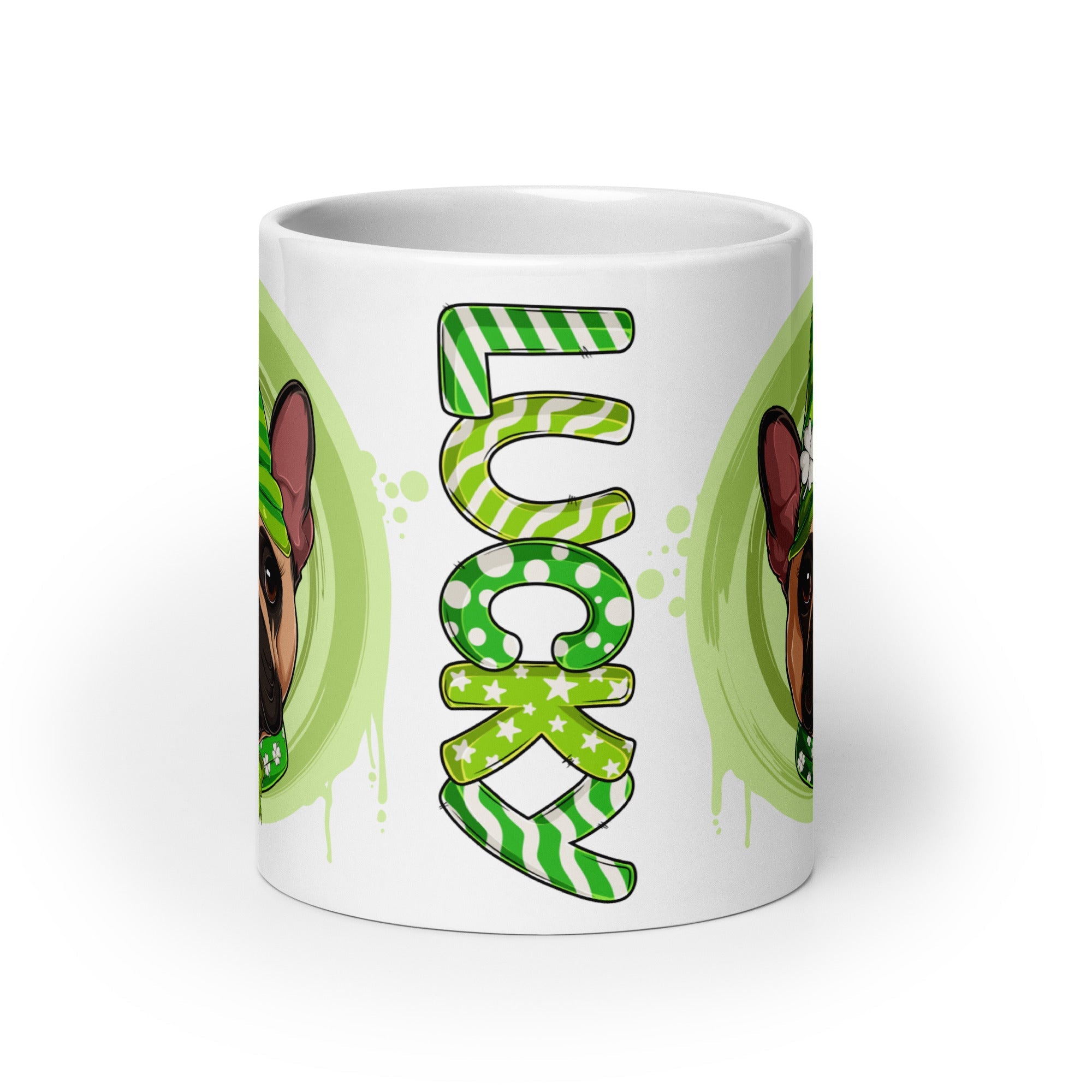 &quot;Lucky&quot; Female French Bulldog Mug | Fawn &amp; White Colored