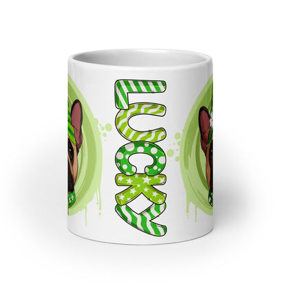 &quot;Lucky&quot; Female French Bulldog Mug | Fawn &amp; White Colored