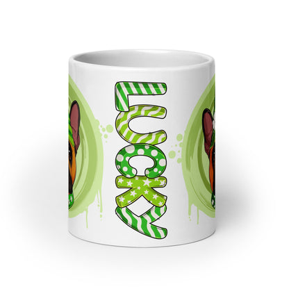 &quot;Lucky&quot; Female French Bulldog Mug | Red &amp; White Colored