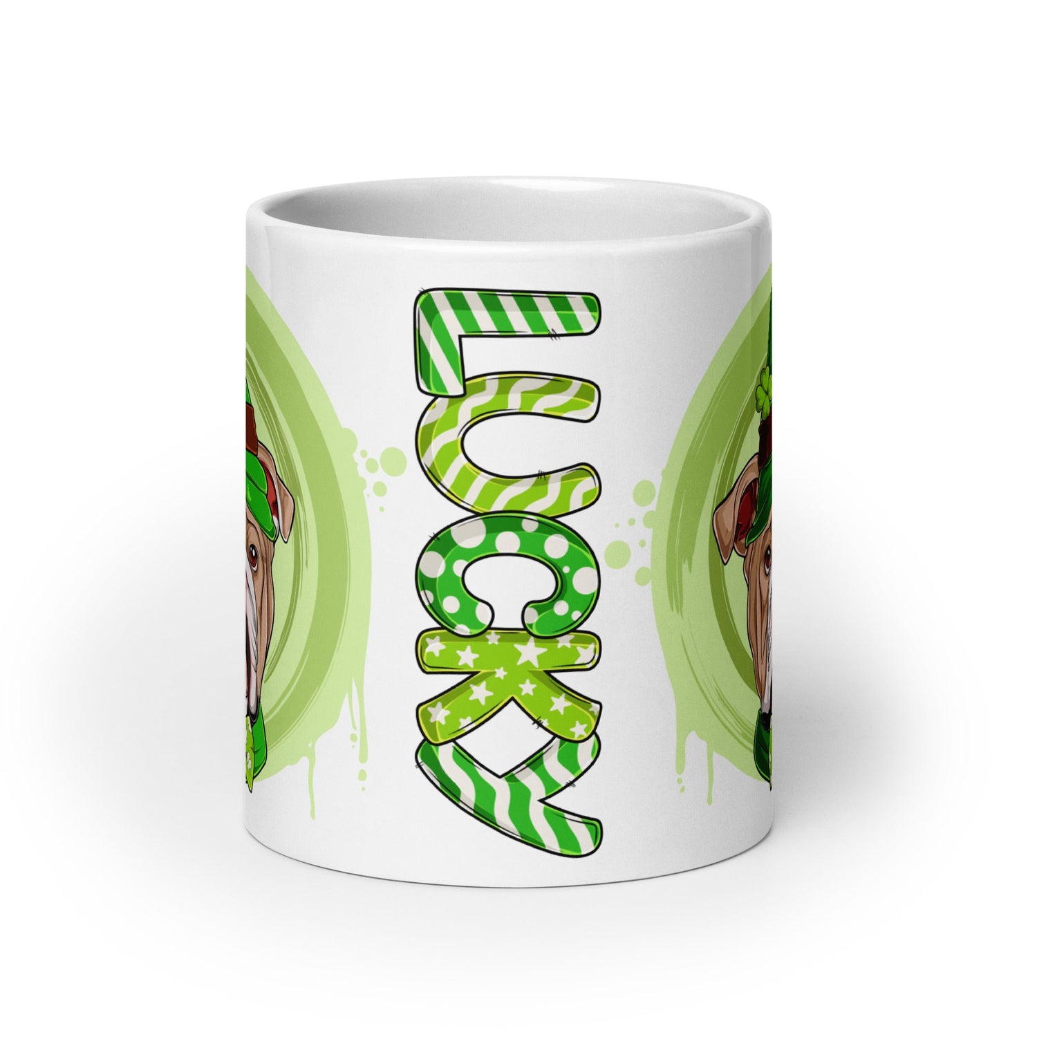 Lucky Male English Bulldog Mug | Fawn &amp; White Colored