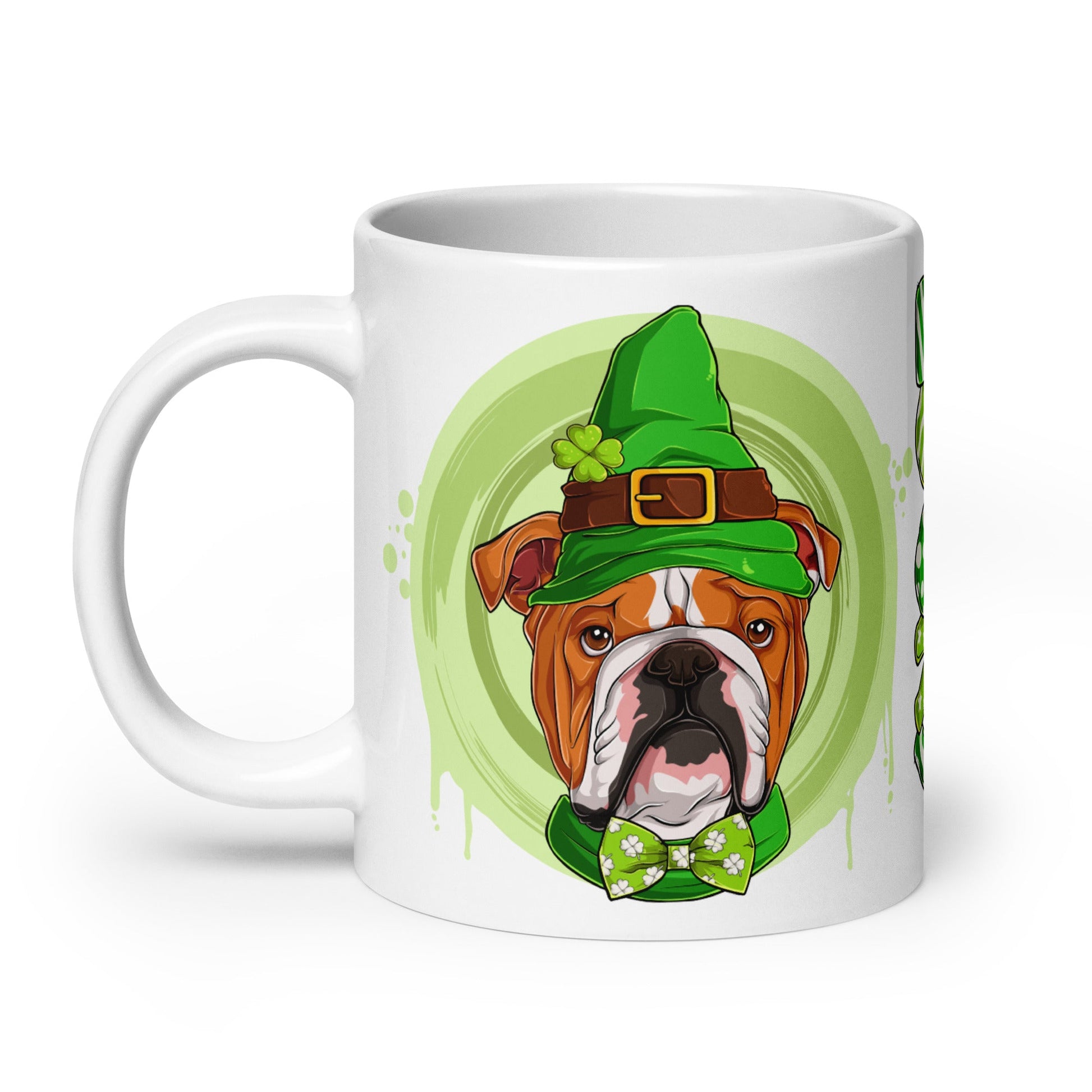 "Lucky" Male English Bulldog Mug | Red & White Colored