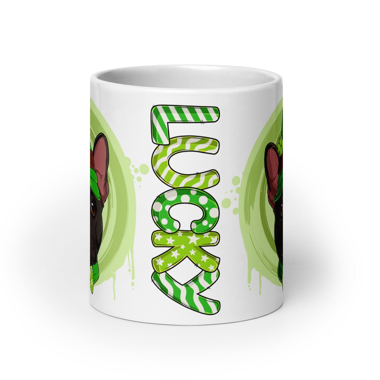 &quot;Lucky&quot; Male French Bulldog Mug | B&amp;W Colored