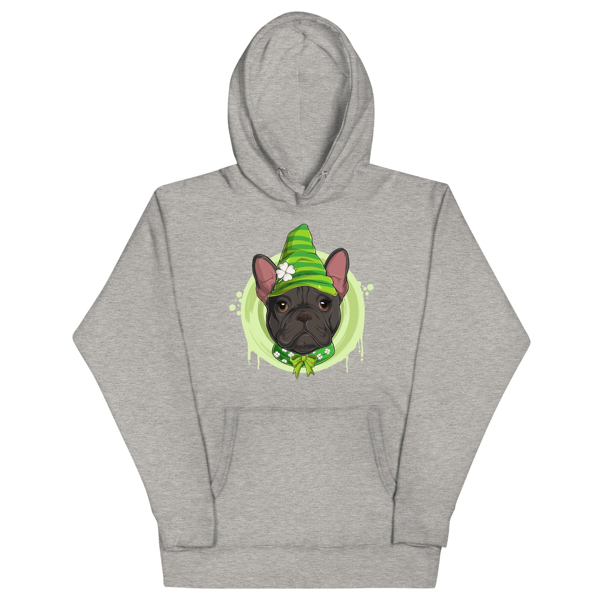 "Lucky" St. Paddy's Female French Bulldog Unisex Hoodie | B&W Colored