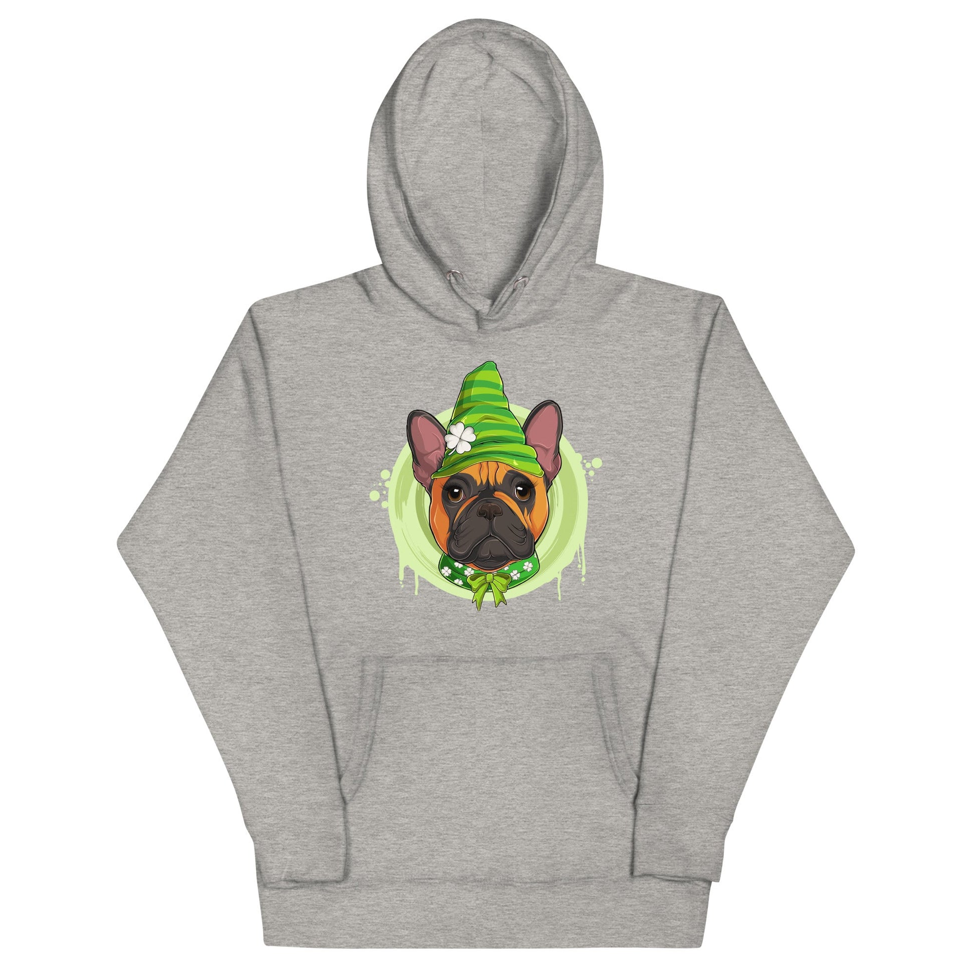 "Lucky" St. Paddy's Female French Bulldog Unisex Hoodie | Red & White Colored