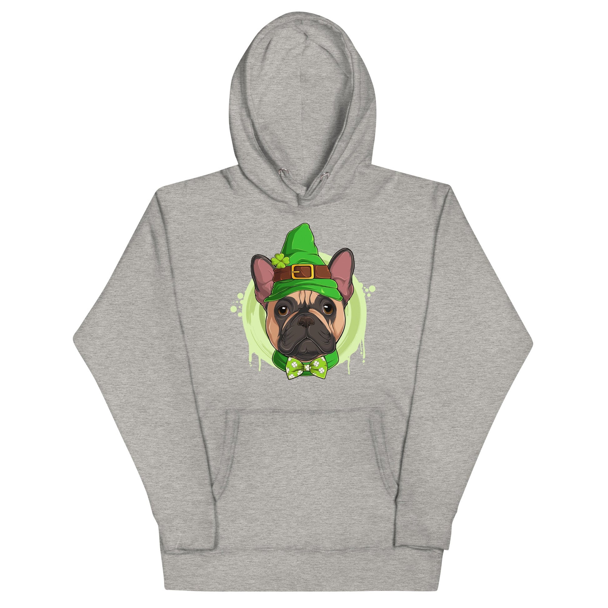 "Lucky" St. Paddy's Male French Bulldog Unisex Hoodie | Fawn & White Colored