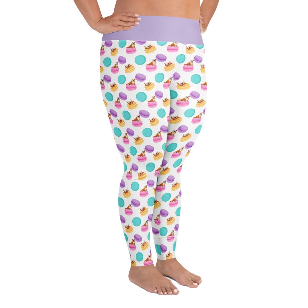 Macaroons &amp; Bullies Plus Size Leggings | Red &amp; White Colored