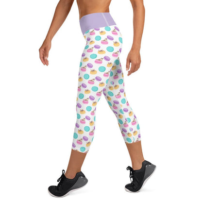 Macaroons &amp; Bullies Yoga Capri Leggings | Fawn &amp; White Colored