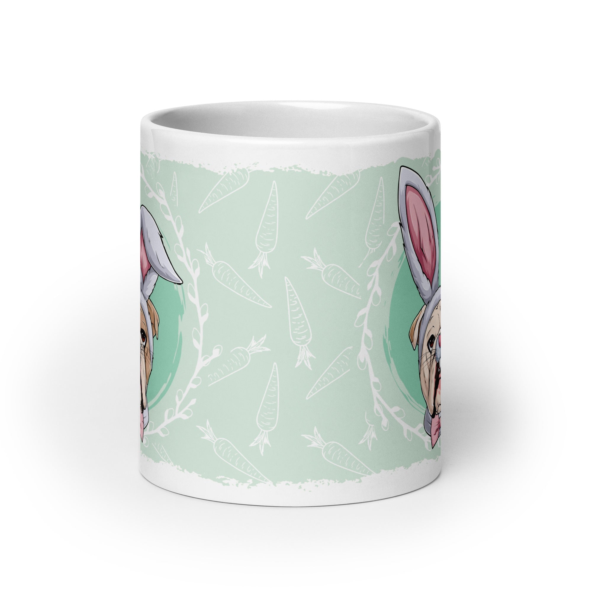 Male Easter Bulldog Mug (20oz) | Fawn &amp; White Colored