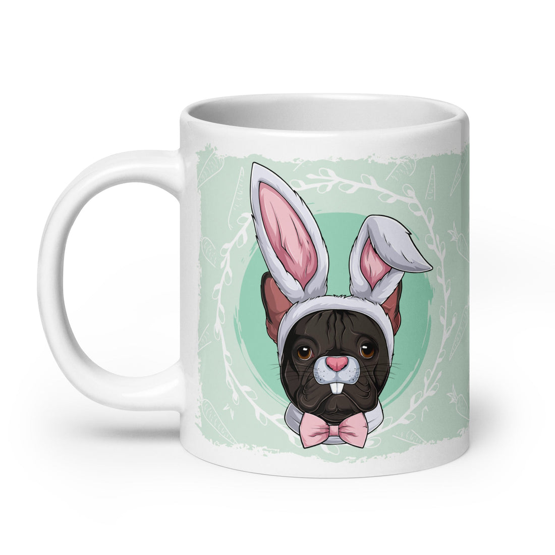 Male Easter Frenchie Mug (20oz) | B&amp;W Colored