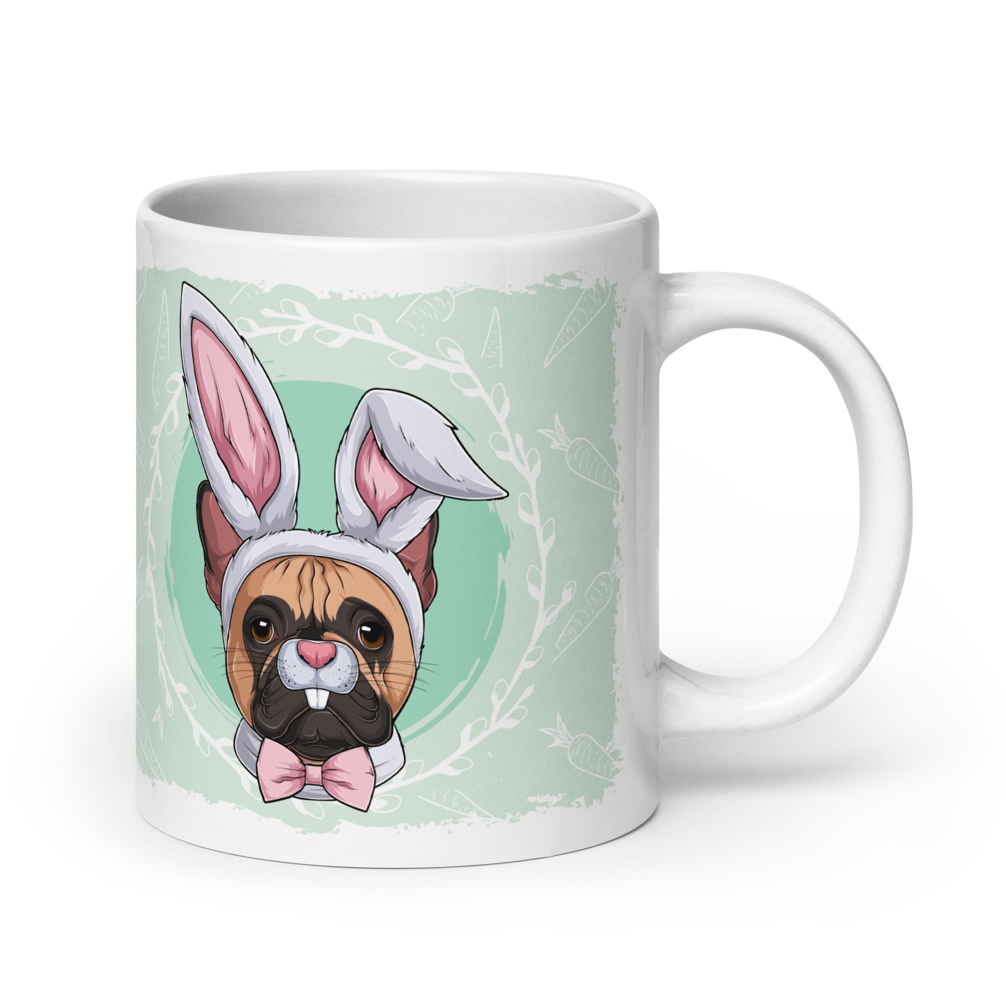 Male Easter Frenchie Mug (20oz) | Fawn &amp; White Colored