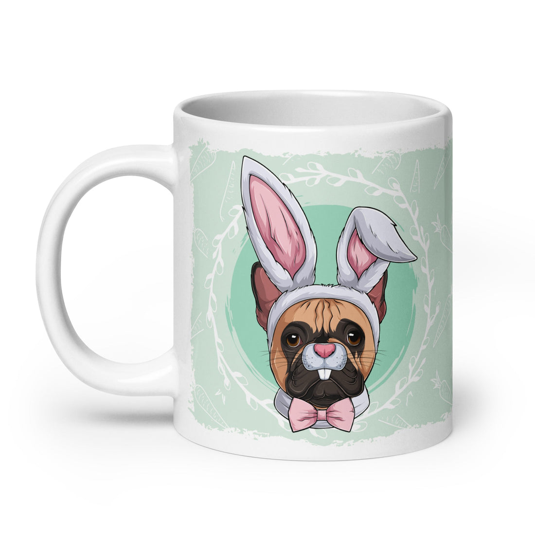 Male Easter Frenchie Mug (20oz) | Fawn &amp; White Colored