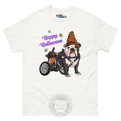 Happy Halloween Pumpkin Bulldog &amp; Frenchie Tee | Wheelchair