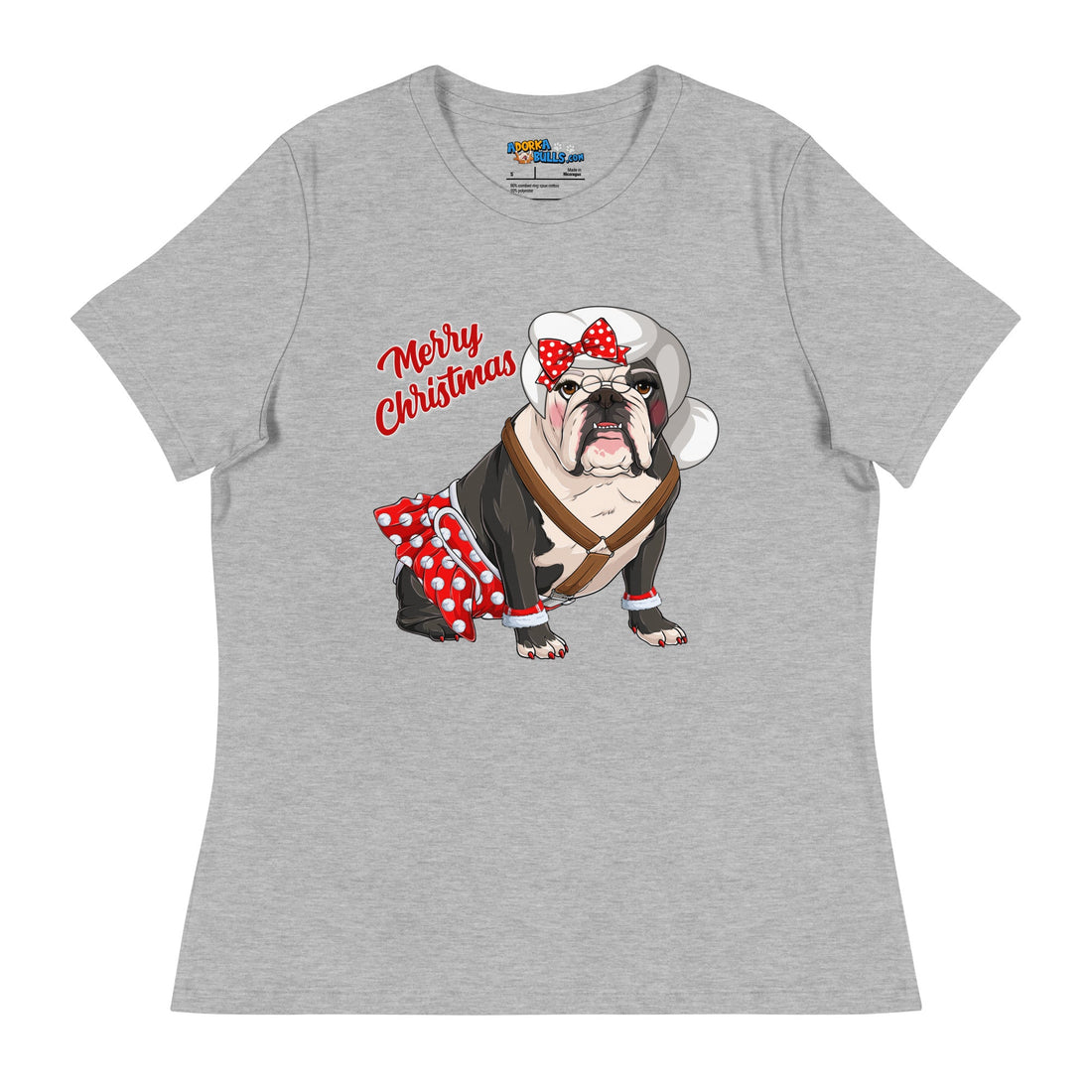 "Merry Christmas" Mrs. Claus Bulldog Women&