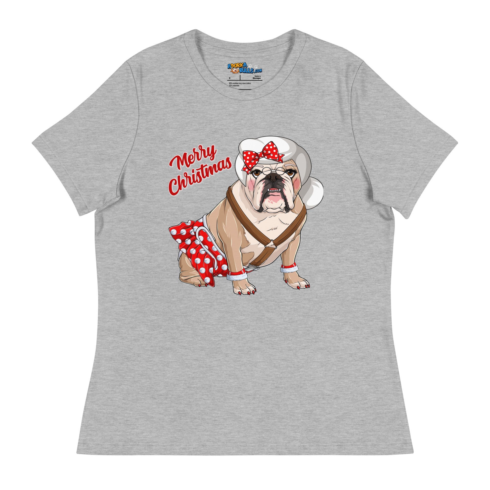 "Merry Christmas" Mrs. Claus Bulldog Women&