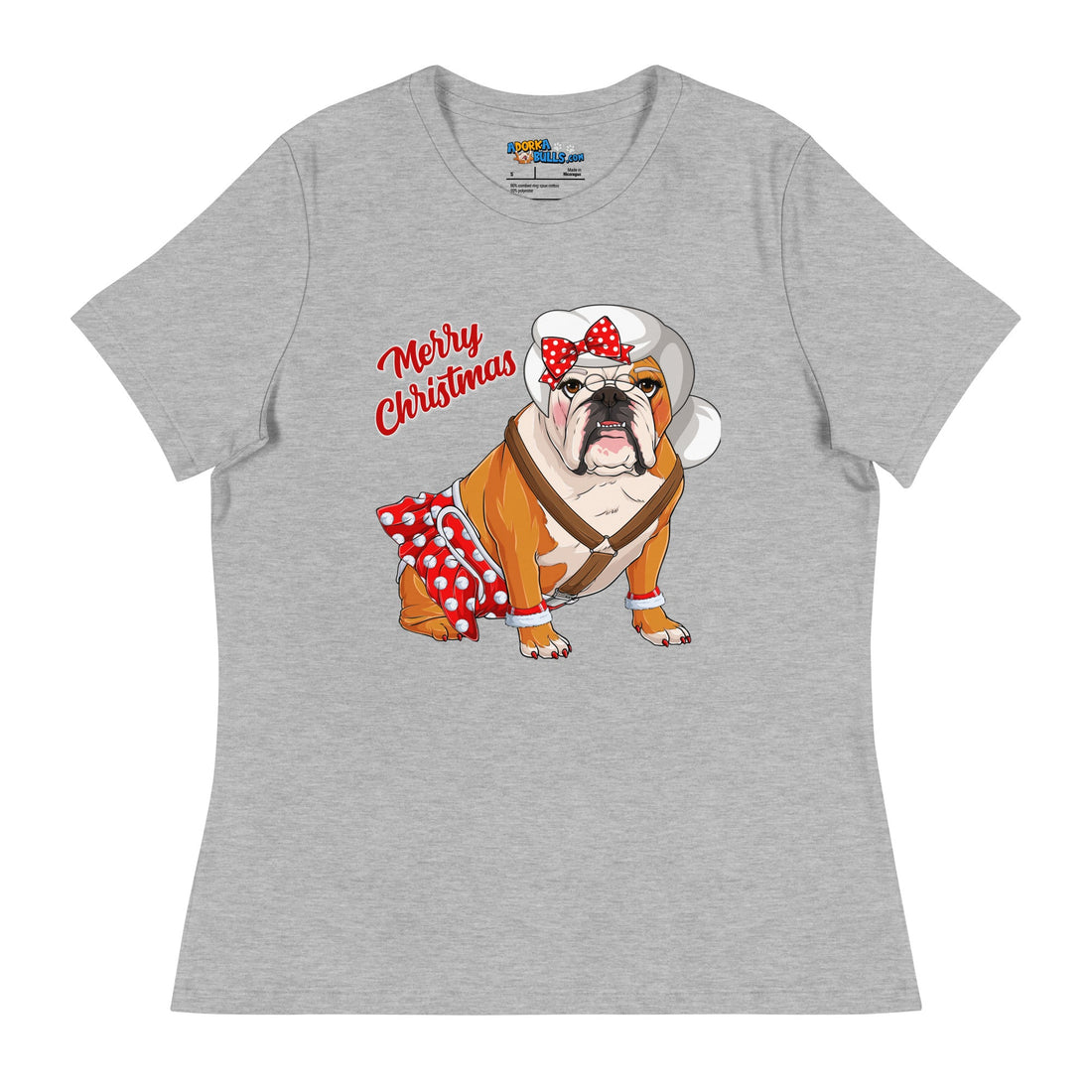 "Merry Christmas" Mrs. Claus Bulldog Women&