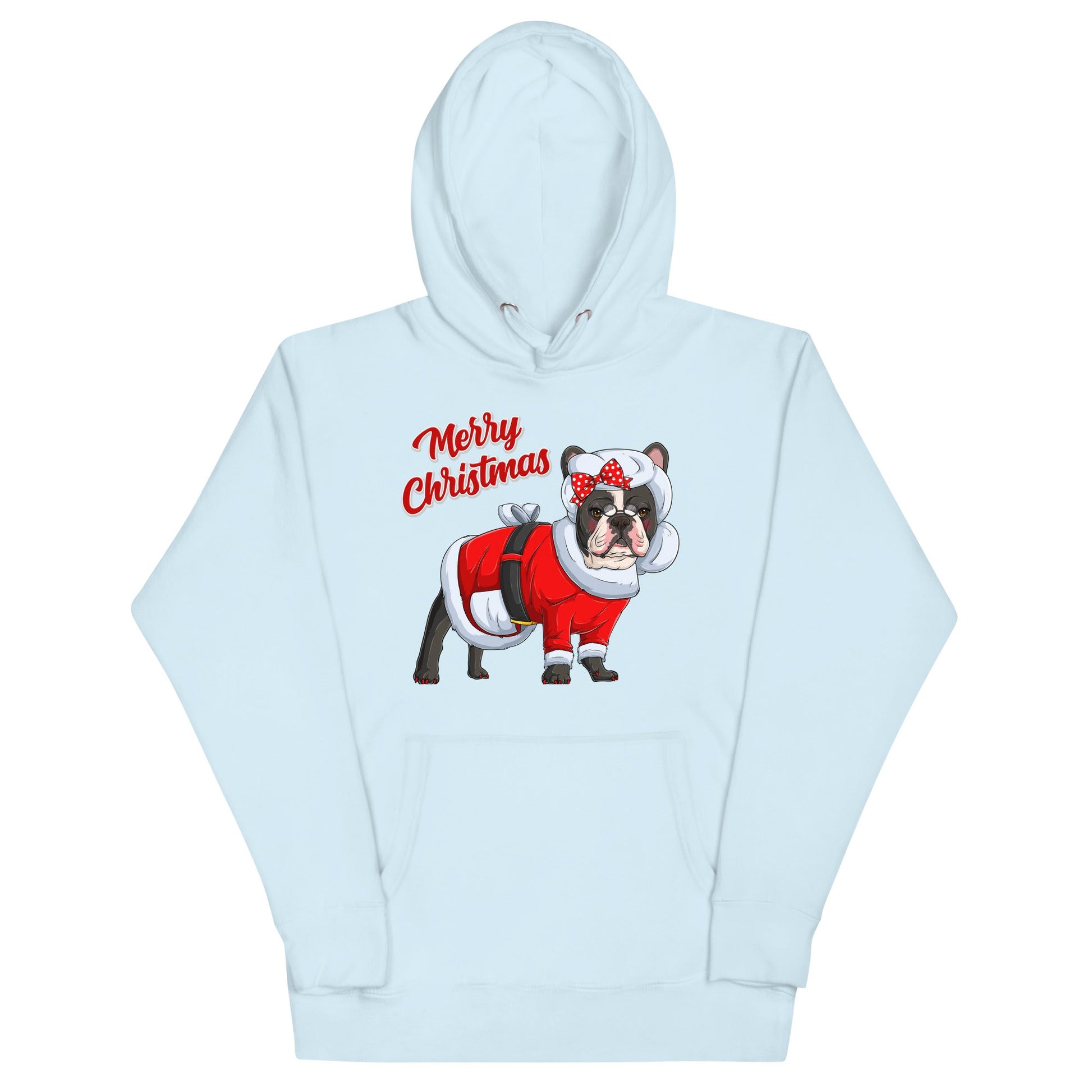 "Merry Christmas" Mrs. Claus Frenchie Unisex Hoodie | B&W Colored