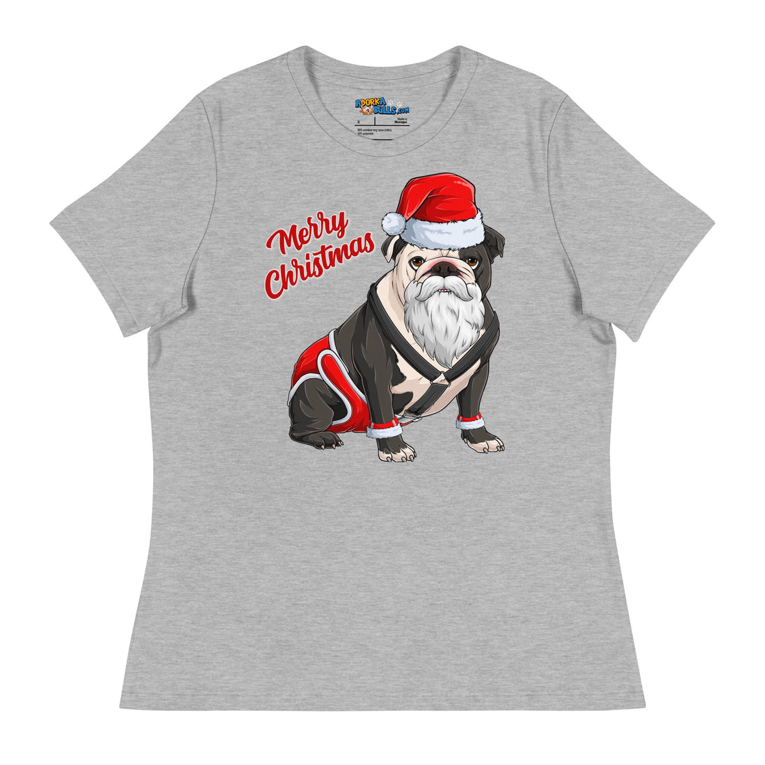 "Merry Christmas" Santa Bulldog Women&